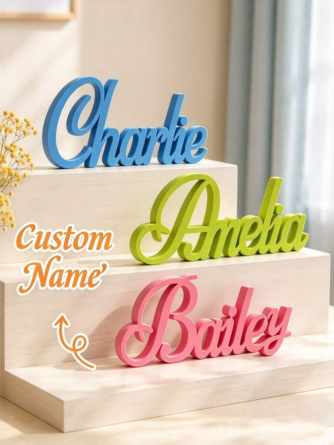 Personalized Cursive Desk Nameplate