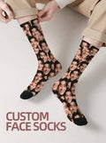 1 Pair Customized Face Pattern Socks, Personalized Photo Socks, Funny Face Socks, Pet Photo Socks, Crew Socks