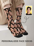 1 Pair Customized Face Pattern Socks, Personalized Photo Socks, Funny Face Socks, Pet Photo Socks, Crew Socks