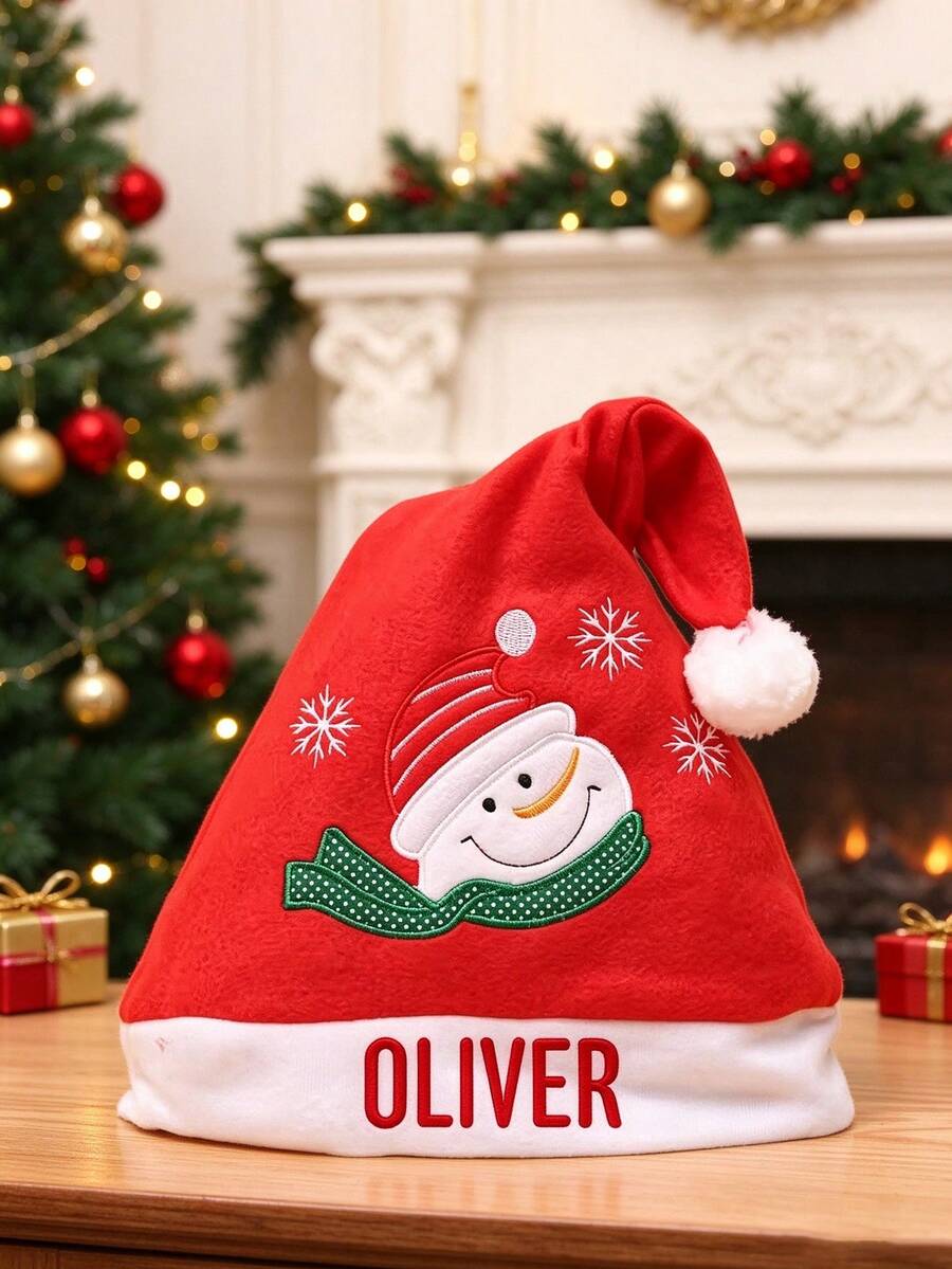Personalized Christmas Hat (10.6" X 15.35") Featuring A Santa, Snowman, Or Reindeer Design-Perfect For Holiday Party Decorations Or As A Custom Festive Gift For Friends And Family.