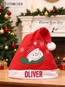 Personalized Christmas Hat (10.6" X 15.35") Featuring A Santa, Snowman, Or Reindeer Design-Perfect For Holiday Party Decorations Or As A Custom Festive Gift For Friends And Family.
