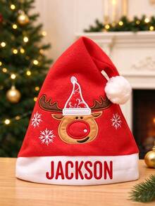 Personalized Christmas Hat (10.6" X 15.35") Featuring A Santa, Snowman, Or Reindeer Design-Perfect For Holiday Party Decorations Or As A Custom Festive Gift For Friends And Family.
