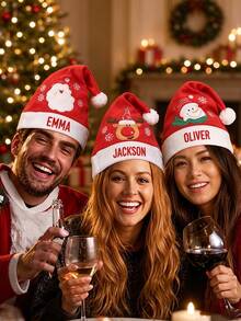 Personalized Christmas Hat (10.6" X 15.35") Featuring A Santa, Snowman, Or Reindeer Design-Perfect For Holiday Party Decorations Or As A Custom Festive Gift For Friends And Family.