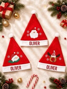 Personalized Christmas Hat (10.6" X 15.35") Featuring A Santa, Snowman, Or Reindeer Design-Perfect For Holiday Party Decorations Or As A Custom Festive Gift For Friends And Family.
