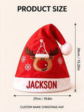 Personalized Christmas Hat (10.6" X 15.35") Featuring A Santa, Snowman, Or Reindeer Design-Perfect For Holiday Party Decorations Or As A Custom Festive Gift For Friends And Family.