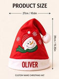 Personalized Christmas Hat (10.6" X 15.35") Featuring A Santa, Snowman, Or Reindeer Design-Perfect For Holiday Party Decorations Or As A Custom Festive Gift For Friends And Family.