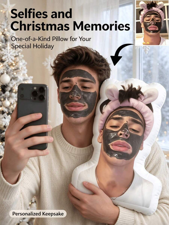1pc Customized 3D Printed Photo Pillow, Unique Face Design, Suitable For Birthday, Christmas, Home Decor, Big Head Pillow, Personalized Funny Gift
