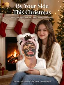 1pc Customized 3D Printed Photo Pillow, Unique Face Design, Suitable For Birthday, Christmas, Home Decor, Big Head Pillow, Personalized Funny Gift