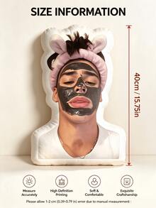 1pc Customized 3D Printed Photo Pillow, Unique Face Design, Suitable For Birthday, Christmas, Home Decor, Big Head Pillow, Personalized Funny Gift