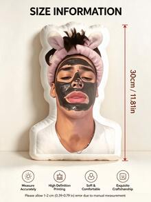 1pc Customized 3D Printed Photo Pillow, Unique Face Design, Suitable For Birthday, Christmas, Home Decor, Big Head Pillow, Personalized Funny Gift