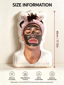 1pc Customized 3D Printed Photo Pillow, Unique Face Design, Suitable For Birthday, Christmas, Home Decor, Big Head Pillow, Personalized Funny Gift