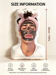 1pc Customized 3D Printed Photo Pillow, Unique Face Design, Suitable For Birthday, Christmas, Home Decor, Big Head Pillow, Personalized Funny Gift