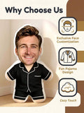 Customized Pajama Style Face Pillow, Personalized Photo Human-Shaped Cushion, Unique Commemorative Gift For Couples Boyfriend Husband, Birthday Anniversary Gag Gift, Funny Face Pillow, 3D Photo Pillow