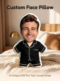 Customized Pajama Style Face Pillow, Personalized Photo Human-Shaped Cushion, Unique Commemorative Gift For Couples Boyfriend Husband, Birthday Anniversary Gag Gift, Funny Face Pillow, 3D Photo Pillow