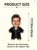 Customized Pajama Style Face Pillow, Personalized Photo Human-Shaped Cushion, Unique Commemorative Gift For Couples Boyfriend Husband, Birthday Anniversary Gag Gift, Funny Face Pillow, 3D Photo Pillow