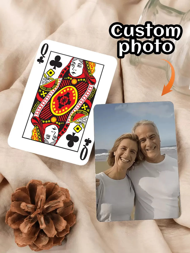 1 Deck Custom Photo Playing Cards - Personalized Poker Cards, Ideal For Party, Wedding, Birthday, Christmas, Thanksgiving, Valentine's Day, Graduation, New Year, Gift For Her, Ideal Gifts For Him, Anniversary Gift, Gift Ideas, Core Memory Unlocked