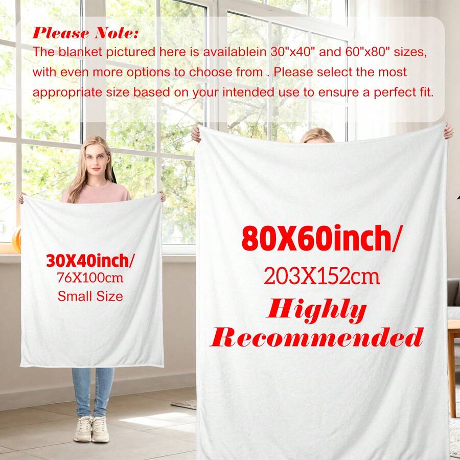1pc Custom Photo Blanket, Personalized Print Flannel Throw Blanket,Christmas Day Gift For Family Boyfriend Girlfriend,Christmas Blanket & Halloween Blanket, Anniversary,Wedding Celebration,Couple Present,Home Room Decoration,Suit For Couch Sofa Bed
