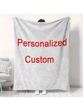 1pc Custom Photo Blanket, Personalized Print Flannel Throw Blanket,Christmas Day Gift For Family Boyfriend Girlfriend,Christmas Blanket & Halloween Blanket, Anniversary,Wedding Celebration,Couple Present,Home Room Decoration,Suit For Couch Sofa Bed