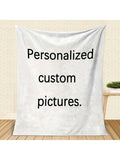 1pc Custom Photo Blanket, Personalized Print Flannel Throw Blanket,Christmas Day Gift For Family Boyfriend Girlfriend,Christmas Blanket & Halloween Blanket, Anniversary,Wedding Celebration,Couple Present,Home Room Decoration,Suit For Couch Sofa Bed