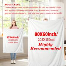 1pc Custom Photo Blanket, Personalized Print Flannel Throw Blanket,Christmas Day Gift For Family Boyfriend Girlfriend,Christmas Blanket & Halloween Blanket, Anniversary,Wedding Celebration,Couple Present,Home Room Decoration,Suit For Couch Sofa Bed