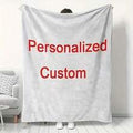 1pc Custom Photo Blanket, Personalized Print Flannel Throw Blanket,Christmas Day Gift For Family Boyfriend Girlfriend,Christmas Blanket & Halloween Blanket, Anniversary,Wedding Celebration,Couple Present,Home Room Decoration,Suit For Couch Sofa Bed