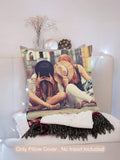 1pc Customized Couple Photo DIY Personalized Single-Sided Printed Pillowcase (Pillow Insert Not Included) Wedding Anniversary Birthday Gift Bohemian Style Decor, Aesthetic