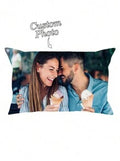 1pc Customized Couple Photo DIY Personalized Single-Sided Printed Pillowcase (Pillow Insert Not Included) Wedding Anniversary Birthday Gift Bohemian Style Decor, Aesthetic