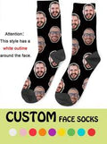 Custom Photo Socks - Mid-Calf Socks, Replaceable Face Image, Breathable And Comfortable; Couples, Mother's Day, Father's Day, Groomsmen, Humorous And Funny Gift