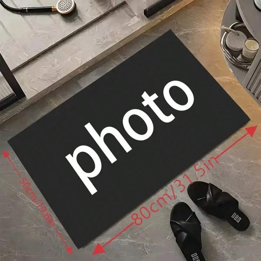 1pc Custom Photo Floor Mat | Personalized Non-Slip, Reusable, Machine Washable, Anti-Fading, Polyester, For Bedroom Living Room Kitchen Bathroom Laundry Room, Housewarming Gift, Personalized Gifts, Doormats, Indoor Outdoor Use, Aesthetic Home
