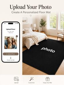 1pc Custom Photo Floor Mat | Personalized Non-Slip, Reusable, Machine Washable, Anti-Fading, Polyester, For Bedroom Living Room Kitchen Bathroom Laundry Room, Housewarming Gift, Personalized Gifts, Doormats, Indoor Outdoor Use, Aesthetic Home