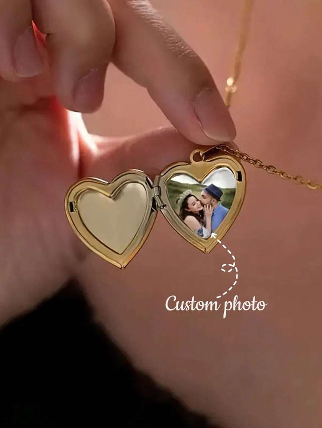 Personalized Photo Love Pendant Necklace, Stainless Steel Photo Jewelry For Women, Stainless Steel Accessories, Anniversary Gift