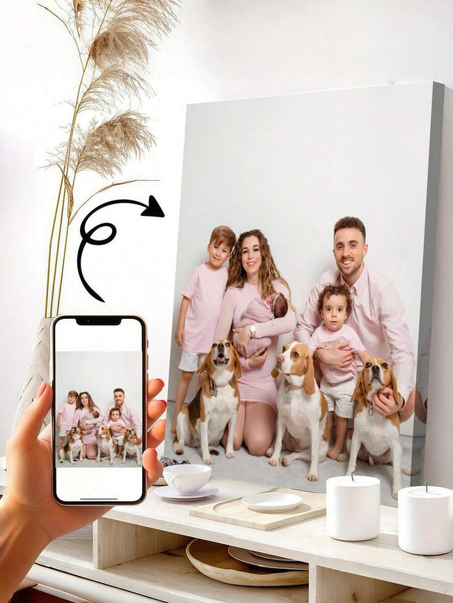 Customized Canvas Photo With DIY Wooden Frame Or Frameless Poster, Personalized Photo For Your Loved Ones, Family, Friends And Pets, Large Size Home Decor, Can Be Customized As Wedding/Anniversary, Mother's Day, Father's Day, Birthday, Graduation Gift, Customized Wall Art,Home Decor Living Room ,2026-Collection