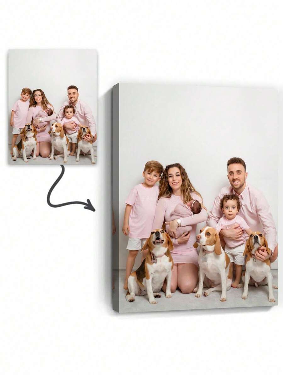 Customized Canvas Photo With DIY Wooden Frame Or Frameless Poster, Personalized Photo For Your Loved Ones, Family, Friends And Pets, Large Size Home Decor, Can Be Customized As Wedding/Anniversary, Mother's Day, Father's Day, Birthday, Graduation Gift, Customized Wall Art,Home Decor Living Room ,2026-Collection