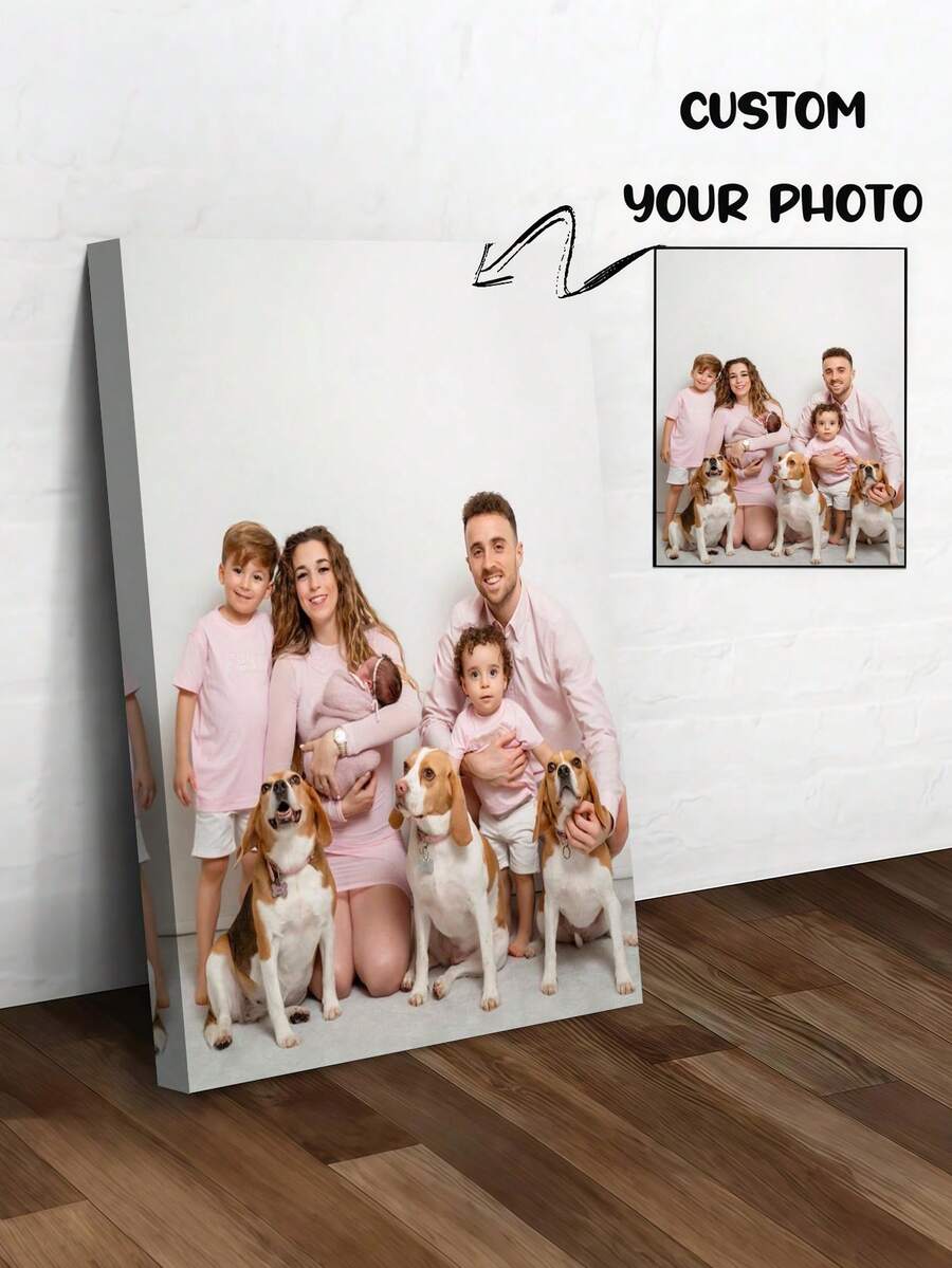 Customized Canvas Photo With DIY Wooden Frame Or Frameless Poster, Personalized Photo For Your Loved Ones, Family, Friends And Pets, Large Size Home Decor, Can Be Customized As Wedding/Anniversary, Mother's Day, Father's Day, Birthday, Graduation Gift, Customized Wall Art,Home Decor Living Room ,2026-Collection