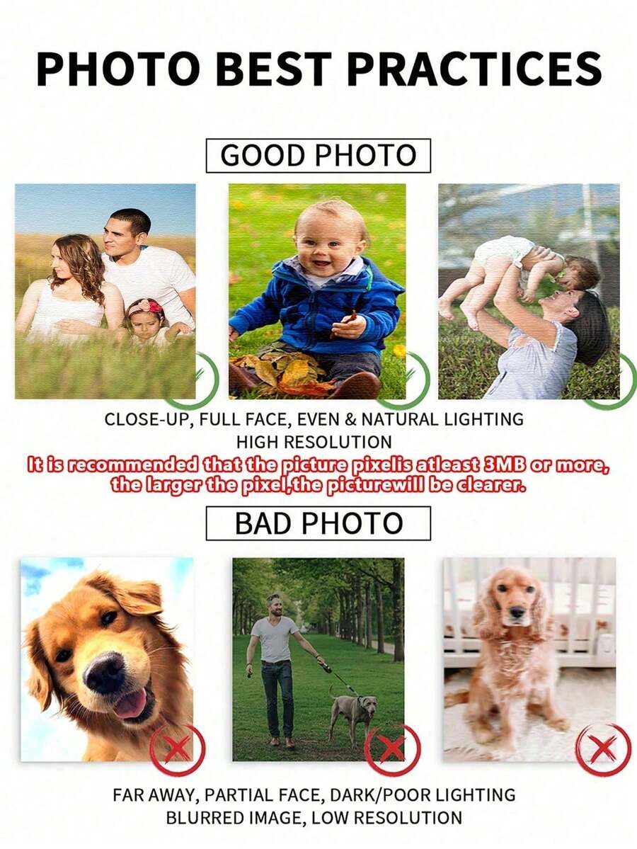 Customized Canvas Photo With DIY Wooden Frame Or Frameless Poster, Personalized Photo For Your Loved Ones, Family, Friends And Pets, Large Size Home Decor, Can Be Customized As Wedding/Anniversary, Mother's Day, Father's Day, Birthday, Graduation Gift, Customized Wall Art,Home Decor Living Room ,2026-Collection
