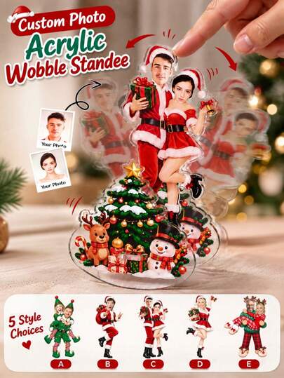 Personalized Christmas Photo Wobble Stand