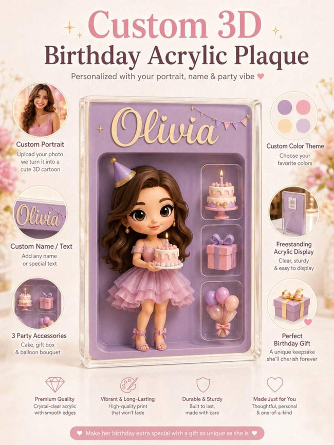 Custom Cartoon Portrait Acrylic Block