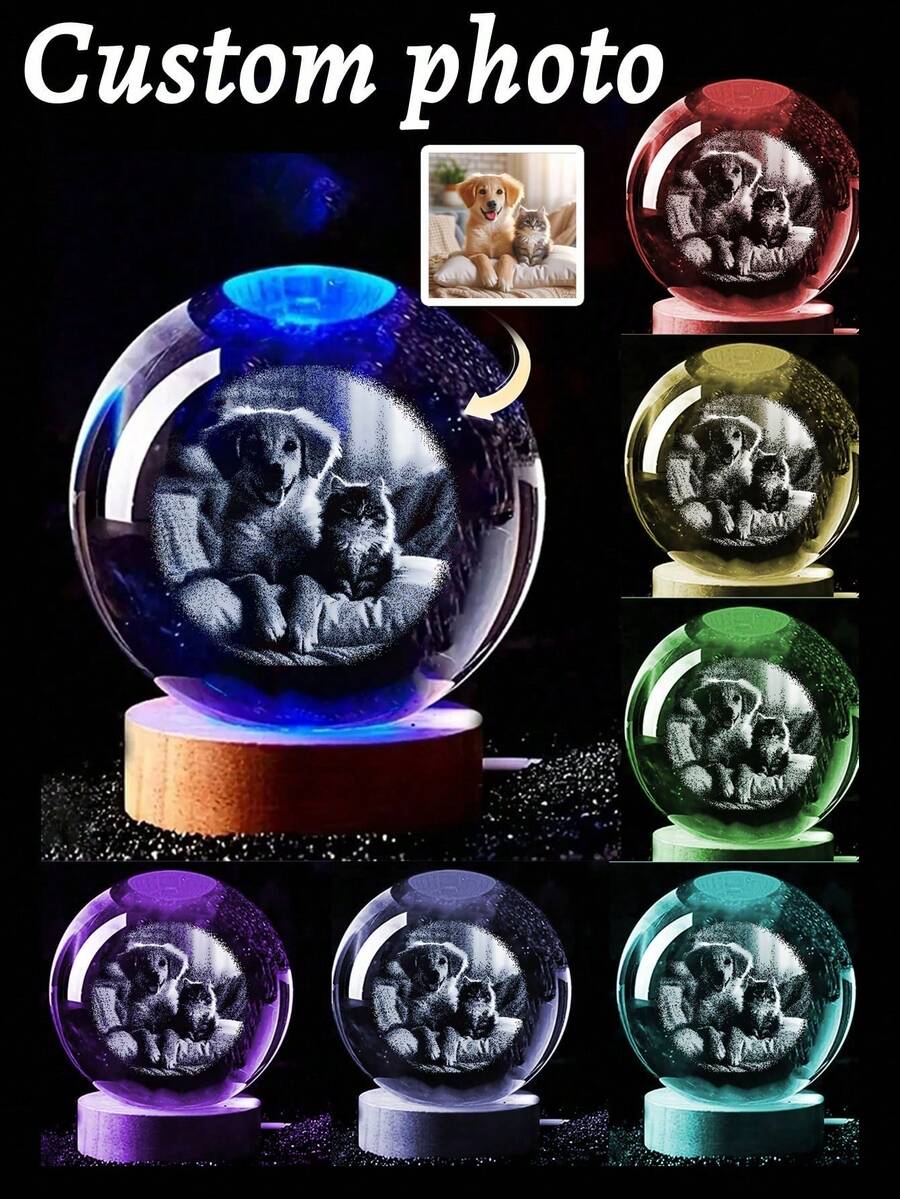 Personalized Photo Crystal Night Light
