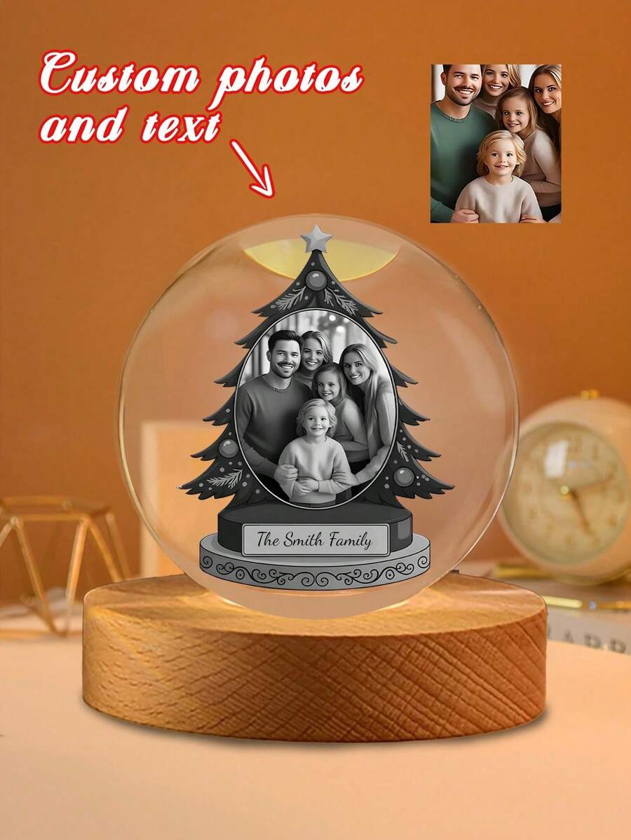 Personalized Photo Crystal Night Light