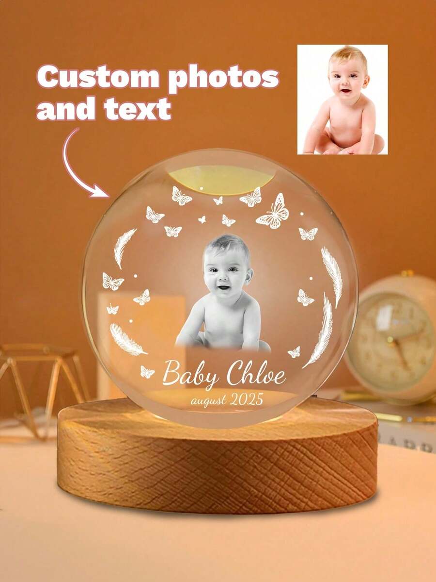 Personalized Photo Crystal Night Light