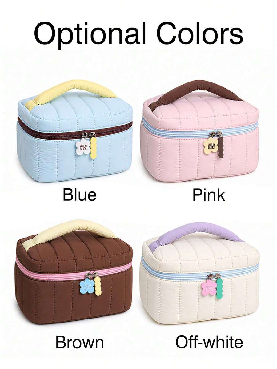 Personalized Embroidered Quilted Makeup Bag
