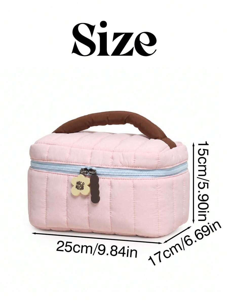 Personalized Embroidered Quilted Makeup Bag