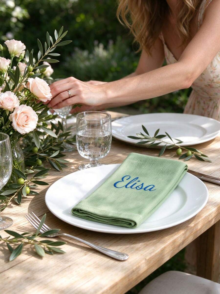 Personalized Embroidered Cloth Napkin