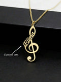 Personalized Music Note Name Necklace