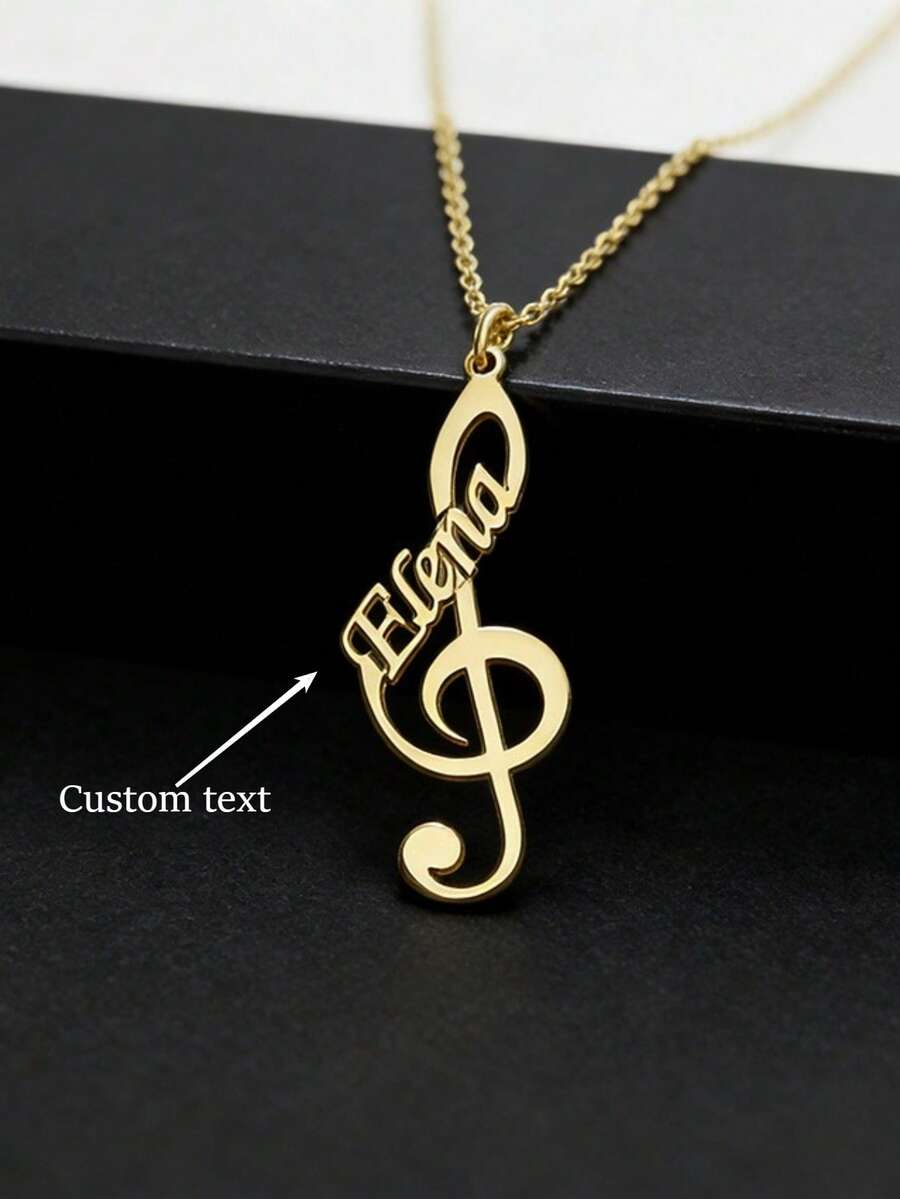 Personalized Music Note Name Necklace