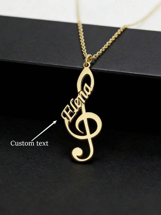 Personalized Music Note Name Necklace