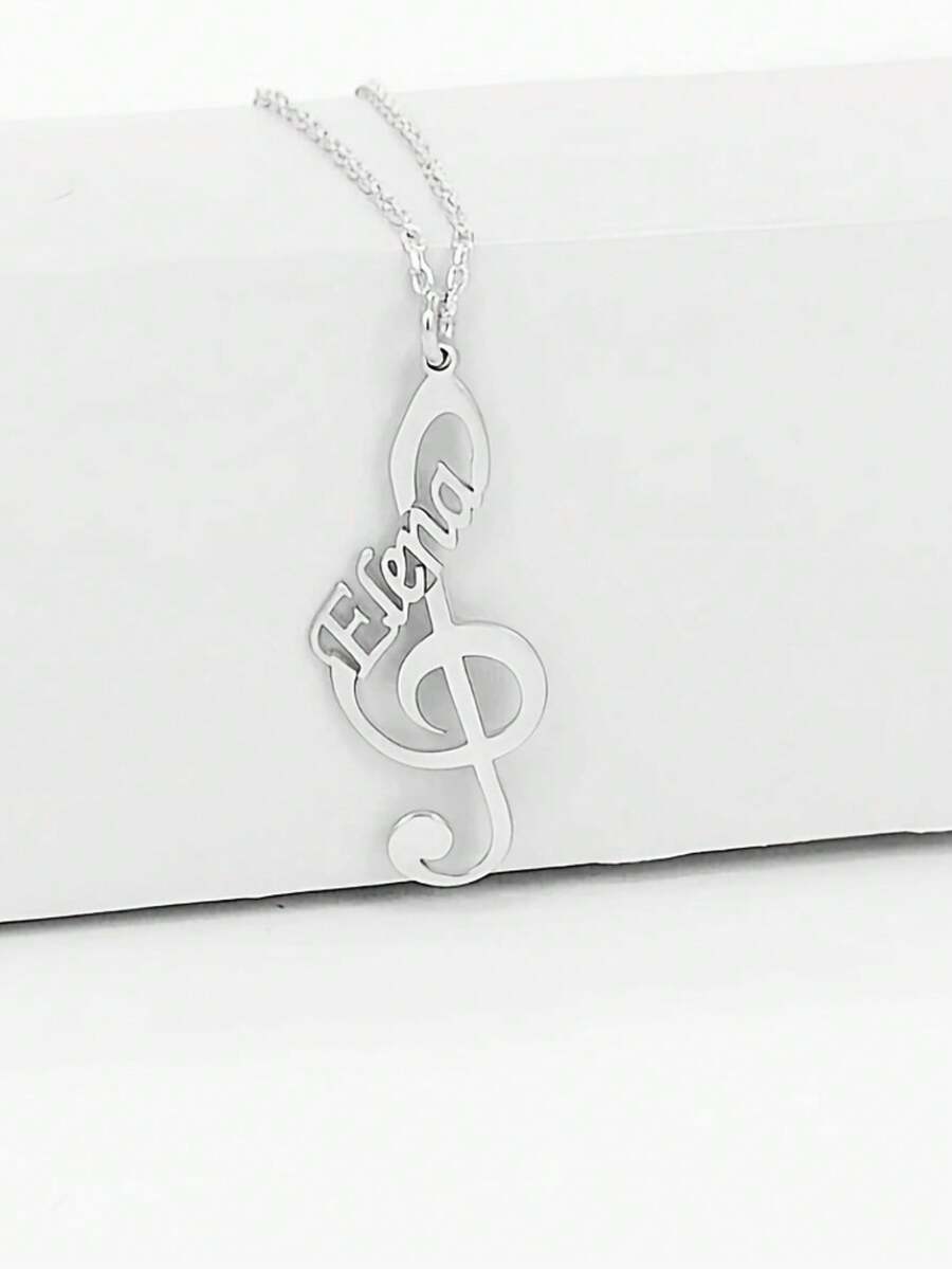 Personalized Music Note Name Necklace