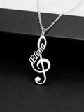Personalized Music Note Name Necklace