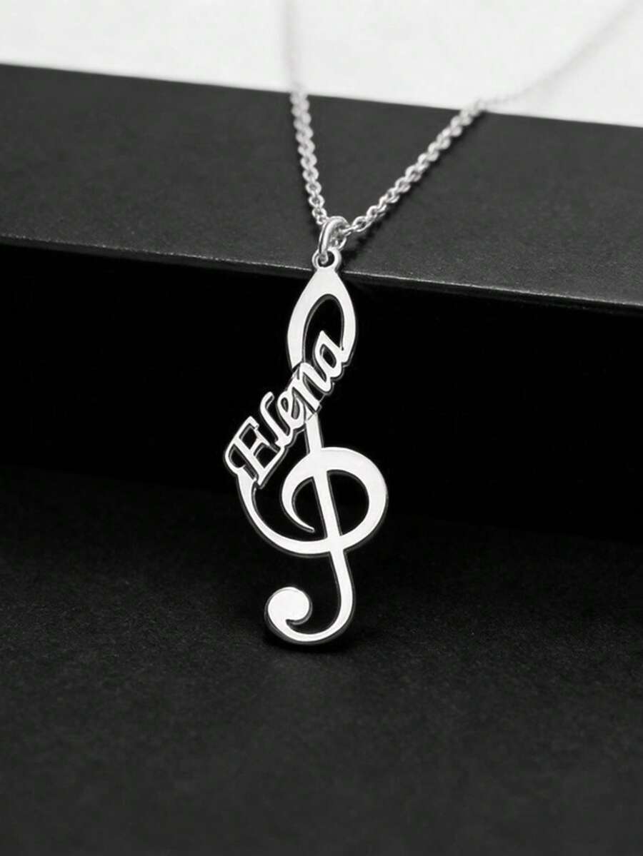 Personalized Music Note Name Necklace