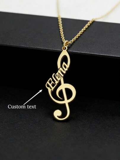 Personalized Music Note Name Necklace